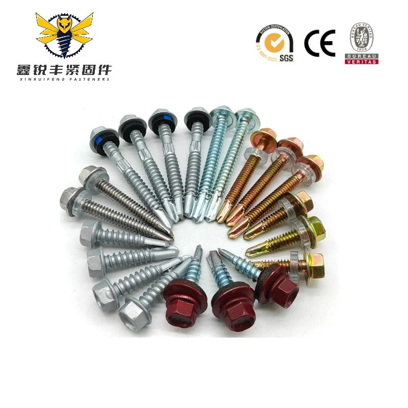 Hex Head Roofing Screws Self Drilling Screw with Rubber Washer
